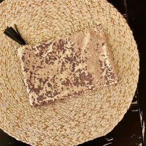 🖤💛 Ipsy Rose Gold Sequined Makeup Bag